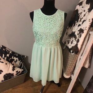 xhilaration mint dress with flower lace detail
